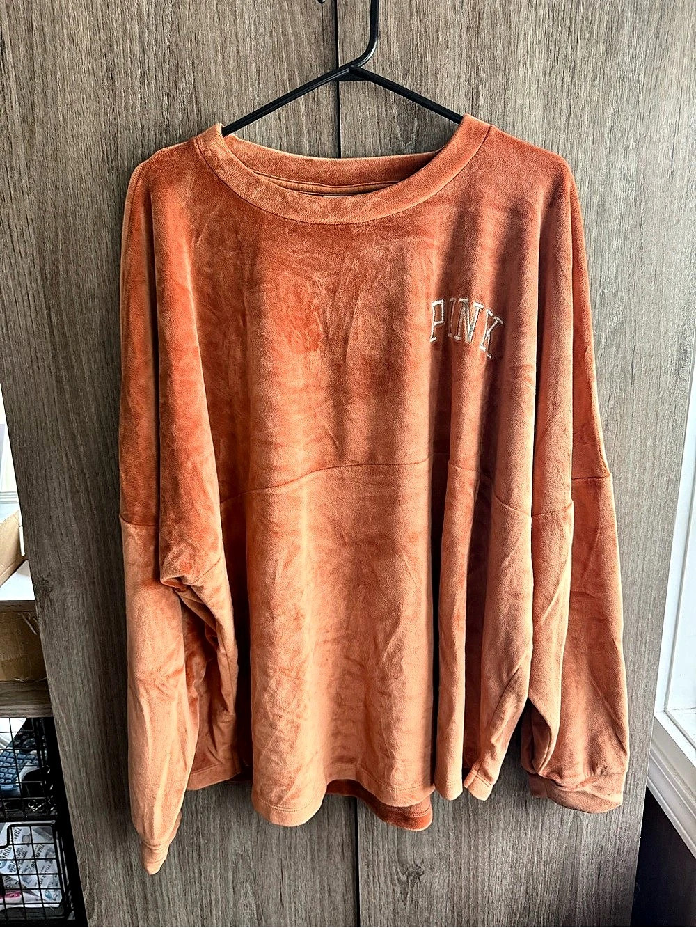 Victoria's Secret PINK Velour Crewneck Orange XXL (16/18)